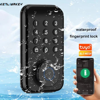 Nepremokavé Tuya Aplikácie Smart Dverí Zamky Odtlačkov prstov Digitálne Elektronické Heslo na Uzamknutie/Key/APP Remote Unlock Keyless Entry blokovanie Tlačidiel