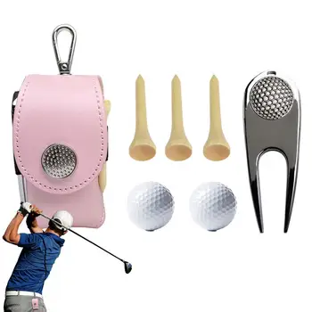 Golf Loptu Tašky Mini Loptu Skladovanie Tašky Zavesiť Na Pás Golf Ball Bag Puzdro S Kovovou Prackou Golf Pásu Loptu Tašky