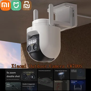 Xiao Mijia Vonkajšie Kamery PTZ CW700S Bezpečnosti Cam 4 Mpx 9x Zoom Plné Farby Nočné Videnie Smart Home Zvukové Výstražné Svetlo
